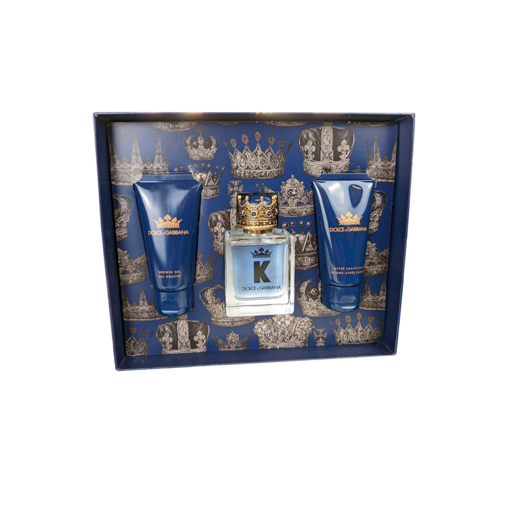 Dolce & Gabbana K by Dolce Gabbana Eau de Toilette Spray 50ml Shower Gel 50ml, After Shave Balm 50ml