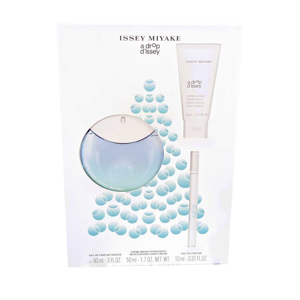 Issey Miyake a drop d'Issey Eau de Parfum Spray 90ml Eau de Parfum 10ml & Hand Cream 50ml