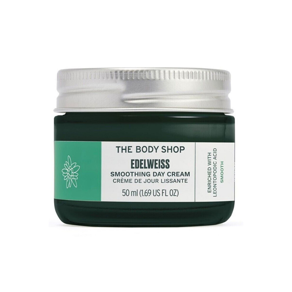 The Body Shop Smoothing Day Cream Edelweiss Vegan 50ml for Enriched Fresher Smoother Skin