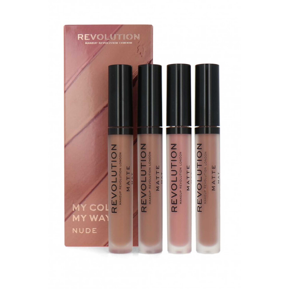 Revolution Beauty My Colour My Way Matte Lip Kit Nude (Hustle, Featured,Wow,Darling)