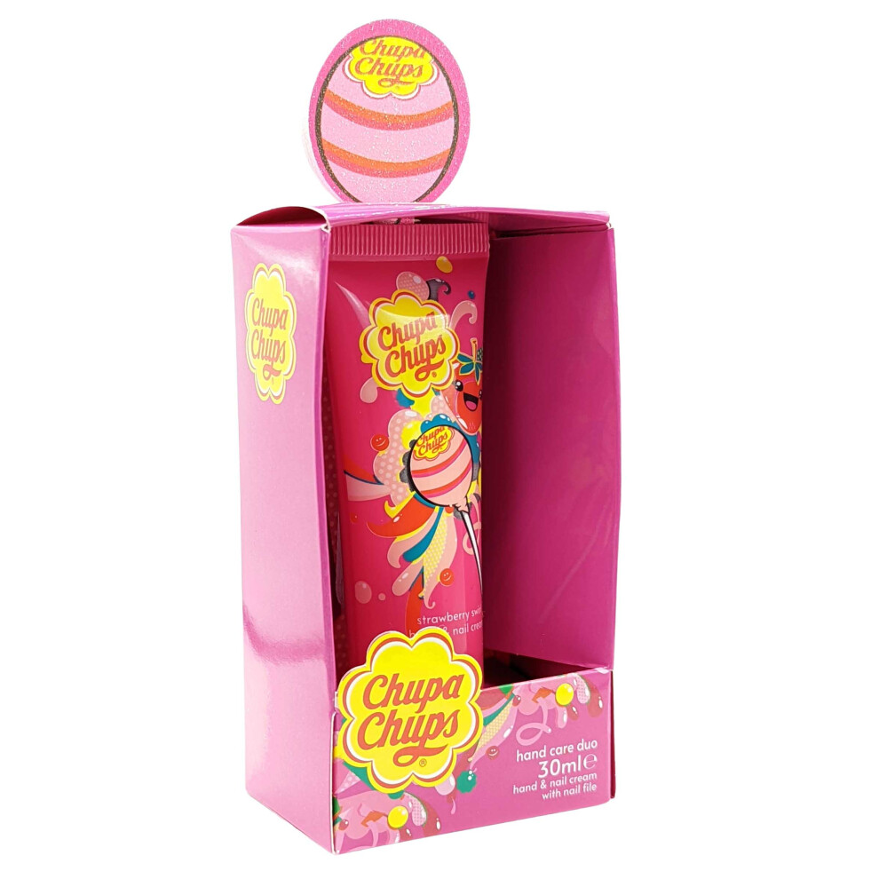 Chupa Chups Hand & Nail Cream Strawberry Swirl 30ml with Nail File