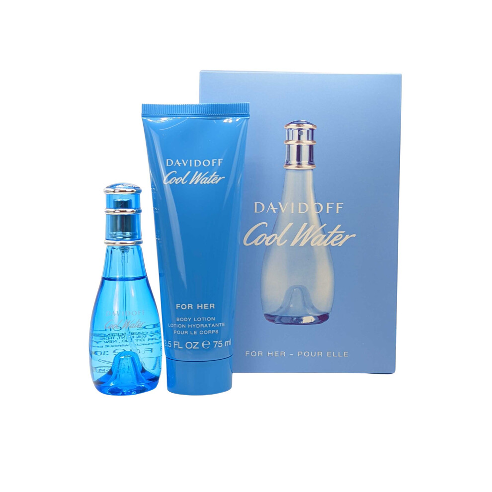 Davidoff Cool Water 30ml Eau de Toilette, 75ml Body Lotion Gift Set