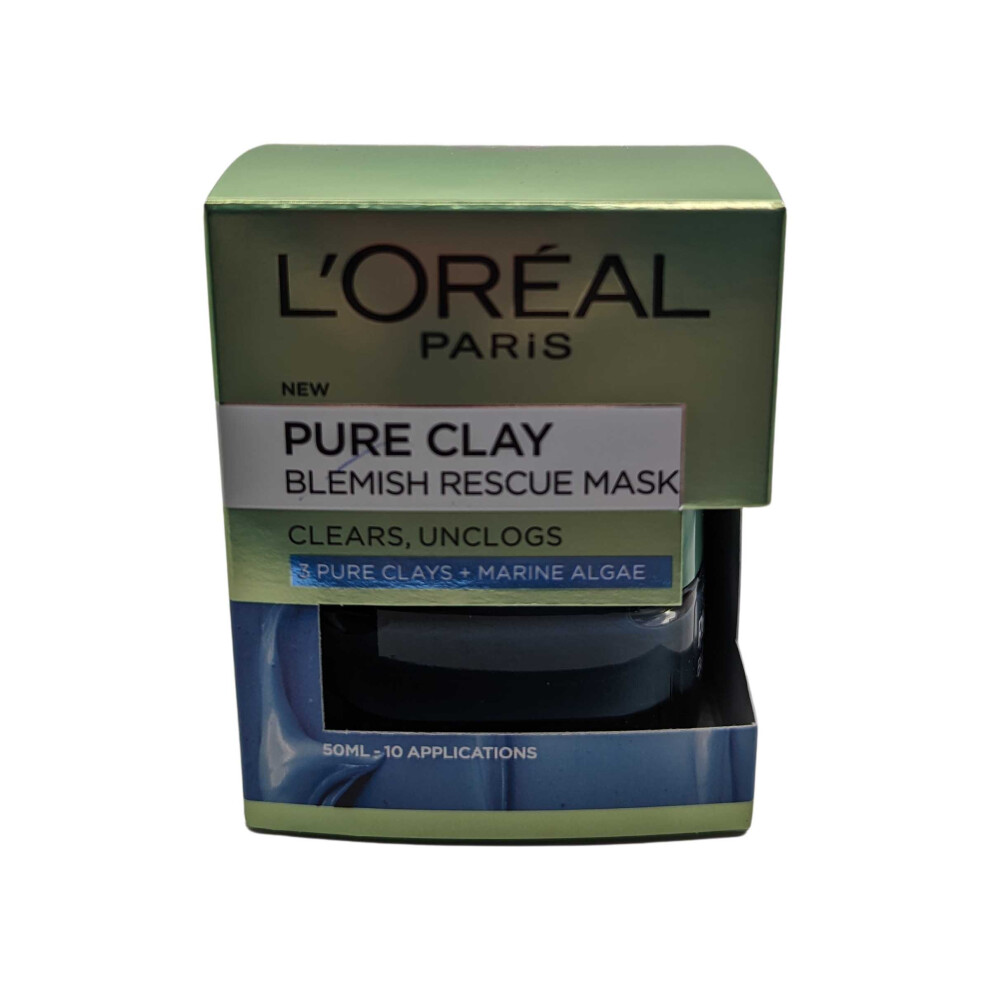 L'Oreal Paris Skin Expert Pure Clay Blemish Rescue Face Mask, 50 ml