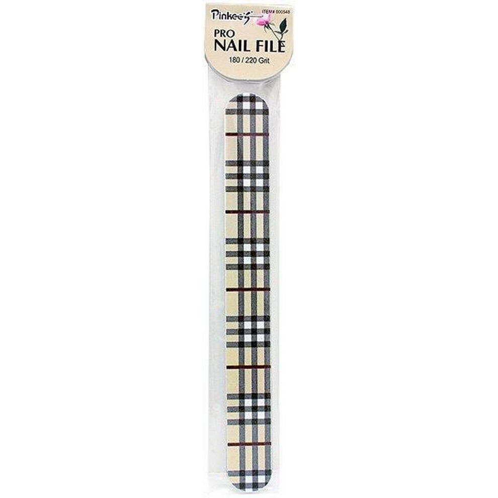 New York NailCare PinkeeS Pro Nail File 17cm Long 180 / 220 Grit
