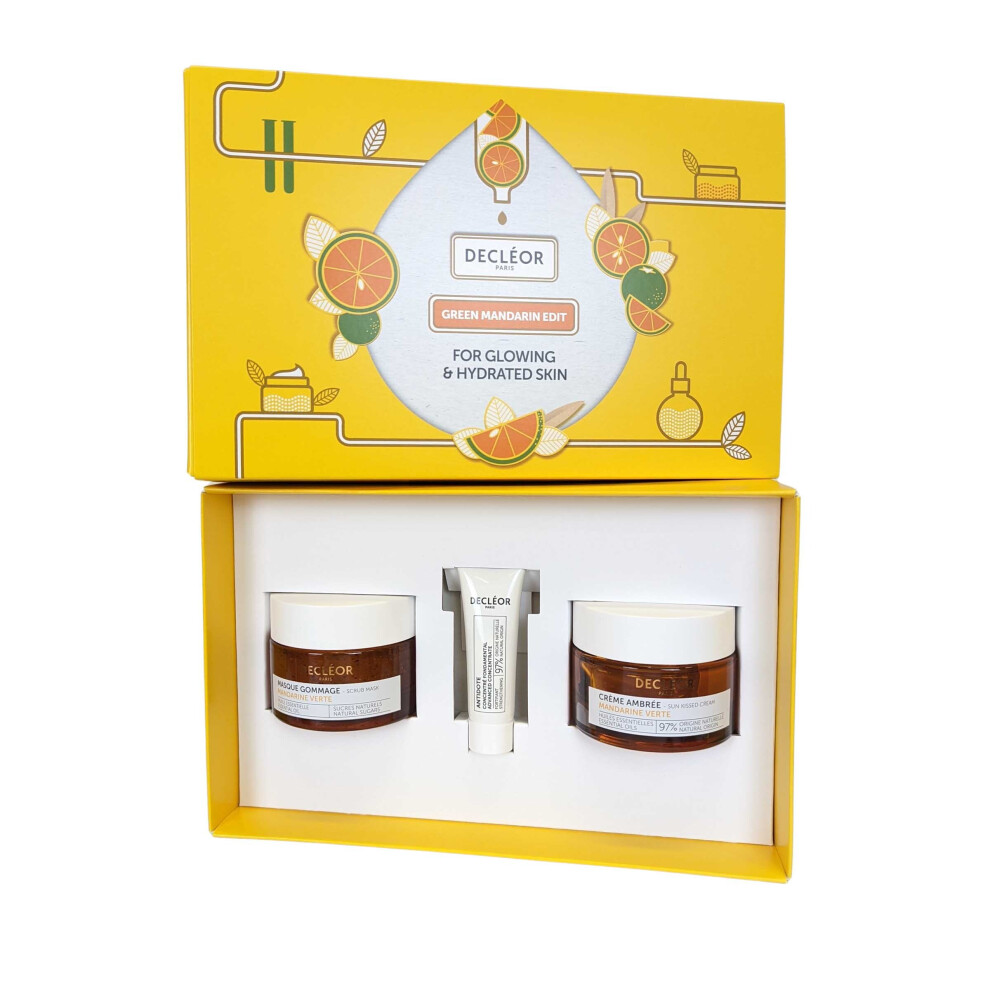 Decleor Green Mandarine Exfoliate Mask 50ml Antidote Serum 10ml, SunKiss Cream 50ml