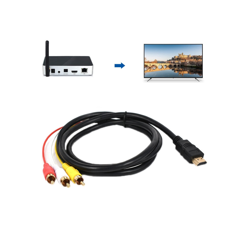 Hdmi To Av/3Rca Tv Audio Video Cable(1.5M) Gold 880007645714