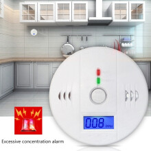 Detector de monoxid de carbon cu senzor, unitate LCD, alarmă de siguranță CO, tester (Alb)