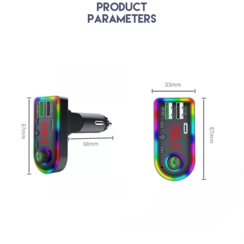 F12 Universal Dual USB Car Charger with FM Transmitter Bluetooth Car MP3 Player 2