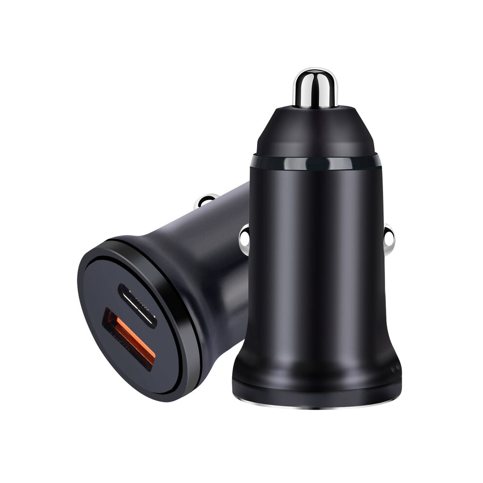 Pd 20W Usb-C / Type-C Qc 3.0 Usb Interface Fast Charging Car Charger (Black) Black 740390254828