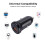 PD 20W USB-C / Type-C  QC 3.0 USB Interface Fast Charging Car Charger (Black) 5