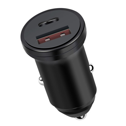 PD 20W USB-C / Type-C  QC 3.0 USB Interface Fast Charging Car Charger (Black) 2