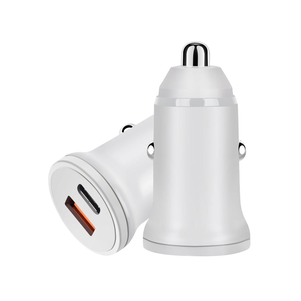 Pd 20W Usb-C / Type-C Qc 3.0 Usb Interface Fast Charging Car Charger (White) White 740390254835
