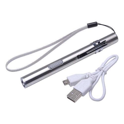 Pen Design USB Rechargeable Flashlight Powerful Mini LED Lamp 1