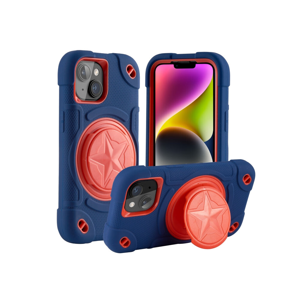 For Iphone 14 Shield Pc Hybrid Silicone Phone Case(Navy?) 740390259649