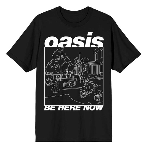 Oasis (S, Black) Oasis Be Here Now Line Drawing T Shirt 1