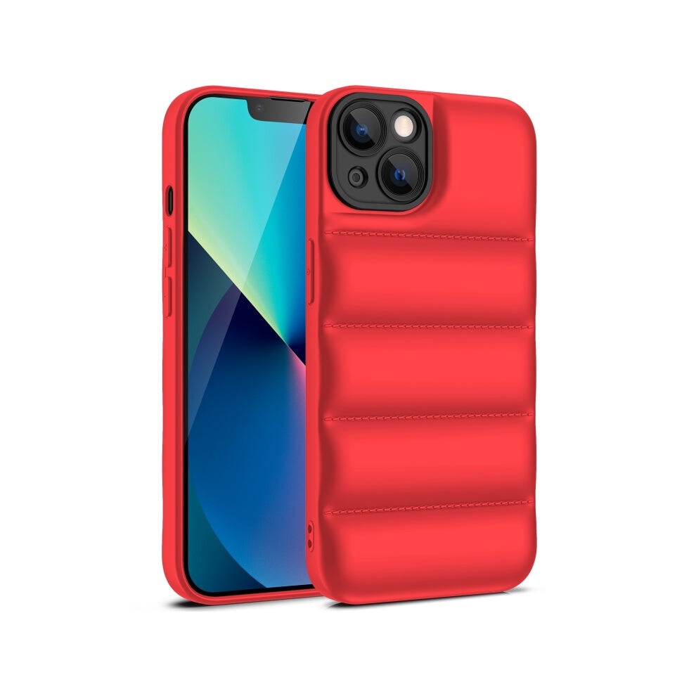 For Iphone 15 Plus Eiderdown Airbag Shockproof Phone Case(Red) Red 740390254309