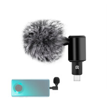PULUZ USB-C / Type-C Omnidirectional Condenser Microphone, 90-degree Adjustable, Plug & Play, Aluminum CNC, Not for Samsung Series Phones (Black)