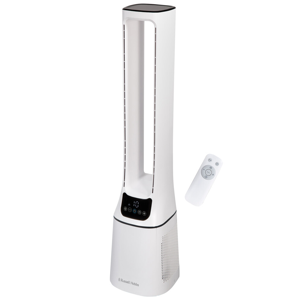 Russell Hobbs Bladeless Tower Fan 105cm Quiet Air Filter RHBLDL12