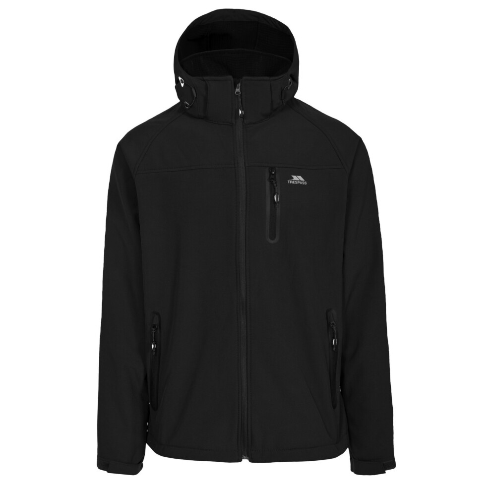 (XS, Black) Trespass Mens Accelerator II Waterproof Softshell Jacket