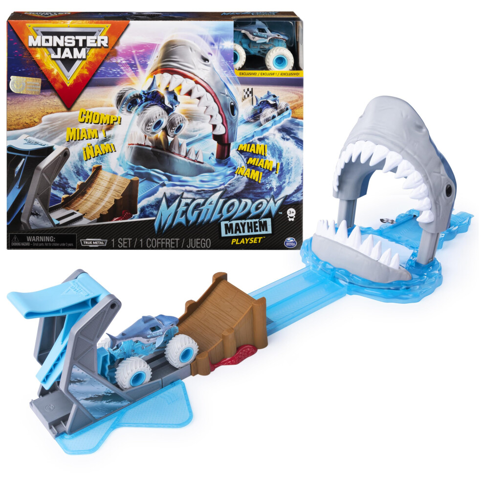 Monster Jam , Official Megalodon Mayhem Playset With Exclusive 1:64 Sca