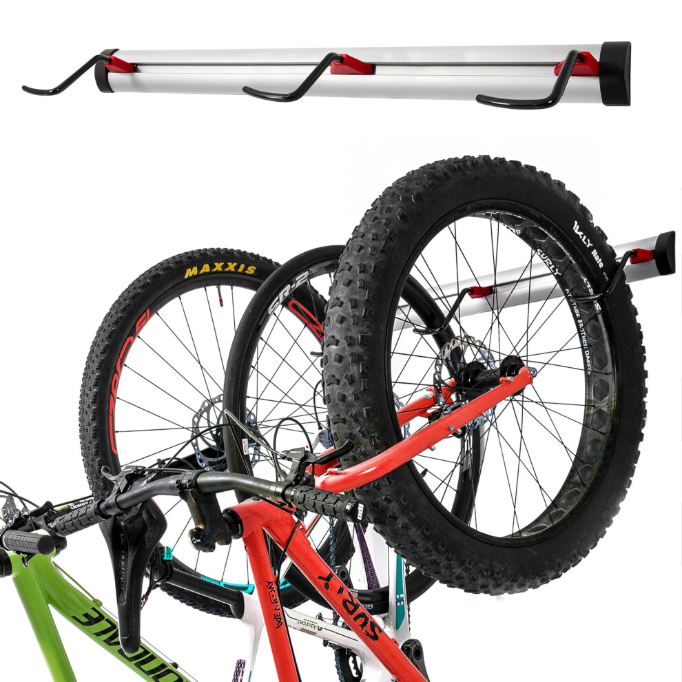 PRO BIKE TOOL Wall Rack for 3 Bikes - Adjustable Indoor Bicycle Storag
