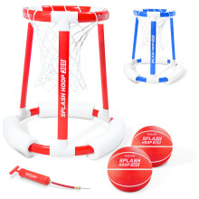 GoSports Splash Hoop 360 Floating Pool Basketball Game - Inkluderer Hoop 2 Bolde og Pump - R?d