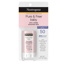 Neutrogena Pure & Free Baby Mineral Sonnenschutzstift mit Breitband-Lichtschutzfaktor 50 und Zinkoxid, wasserfest, hypoallergen, paraben-, farbstoff-