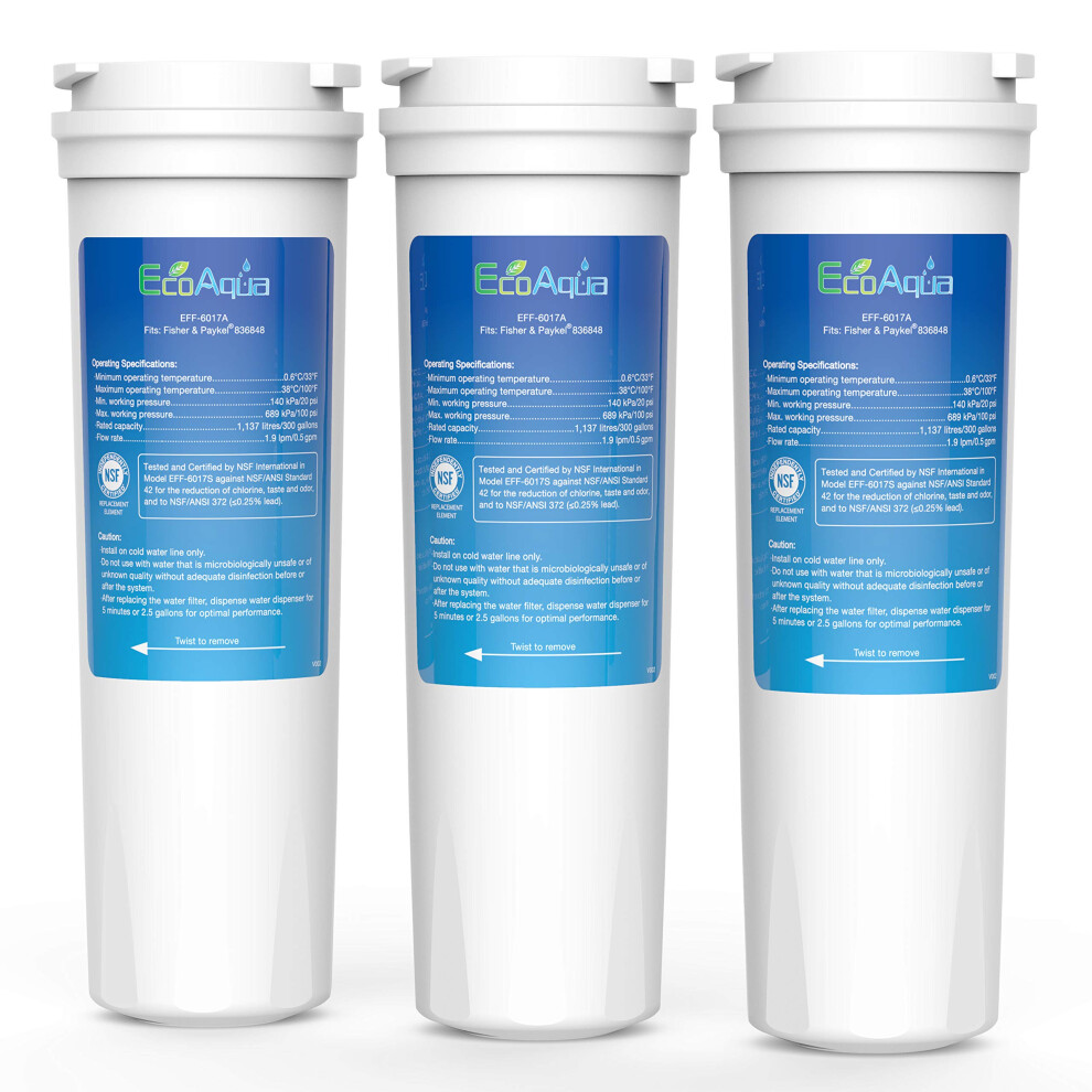 EcoAqua EFF-6017A Replacement for Fisher & Paykel 836848, 836860, 8622