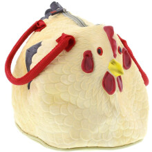 Gummihuhn Tasche – Originelle Hennentasche aus Gummi, Nylon-Griffe, leicht zu reinigen, 10x7,5x10 Zoll, ideal für Handtaschenliebhaber