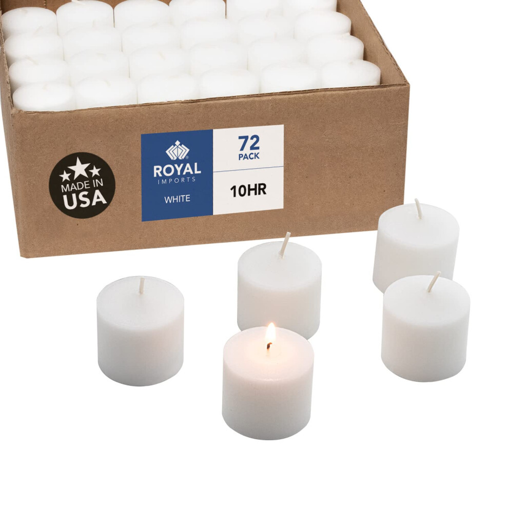 Royal Imports Votive Candle, Unscented White Wax, Box of 72, for Weddi