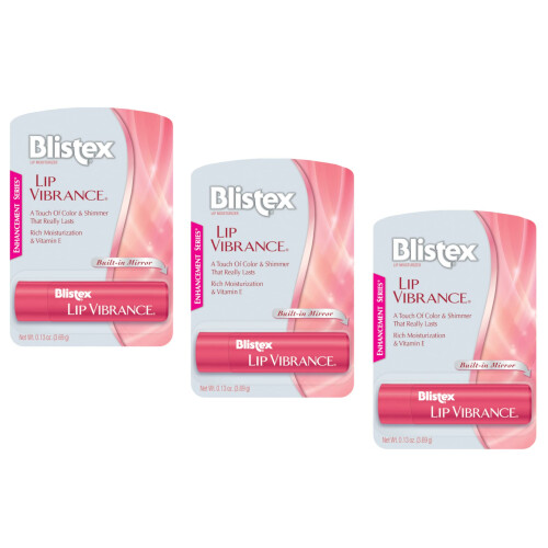 Blistex Lip Vibrance Lip Protectant, 0.13 oz, Pack of 3 - Soft Moisturizing Color & Subtle Shine (KKPPOA1257)