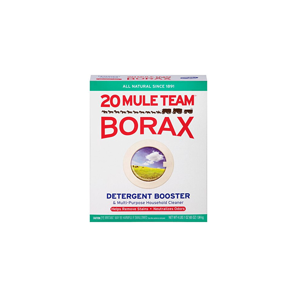Borax 20 Mule Team - Agent de nettoyage, 65 onces, id?al pour booster l'efficacit? de votre lessive et ?liminer les taches.