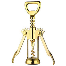 JXS Simple Wing Corkscrew Gold Wine Opener and Beer Opener, Multifunct