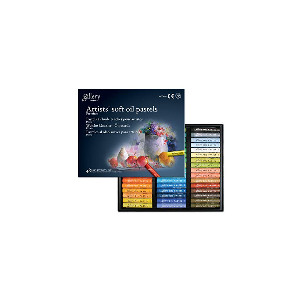 MUNGYO Gallery Artists' Soft Oil Pastels Professional, 48 Assorted Col