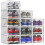 12 Pack Shoe Organizer Storage Bins Clear Plastic Stackable Shoe Boxes 1