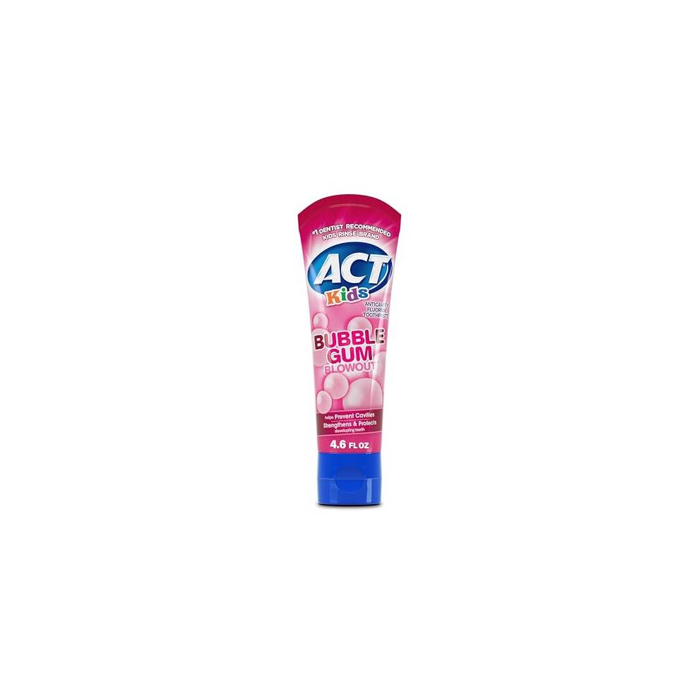 ACT Kids Anticavity Fluoride Toothpaste 4.6 oz. Bubble Gum Blowout