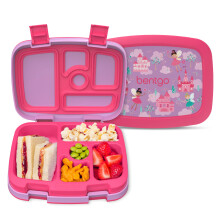 Bentgo Kids Prints Leak-Proof 5-Compartment Bento-Style Kids Lunch Box - Ideal Portion Sizes for Ages 3 to 7 - BPA-Free Dishwasher Safe Food-Safe M