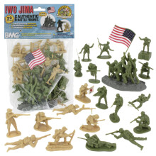 BMC WW2 IWO Jima Plastic Army Men - 32 soldado americano e japon s F