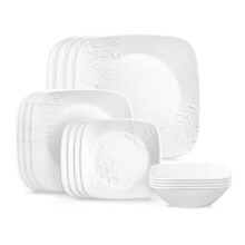 Corelle Cherish 16pc, Service for 4, Dinnerware Set, 8 Plates 8 Bowls,