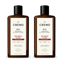 Cremo Bourbon & Oak Barber Grade 2-in-1 Σαμπουάν & Μαλακτική, 16 Fl Oz (2-Pack)