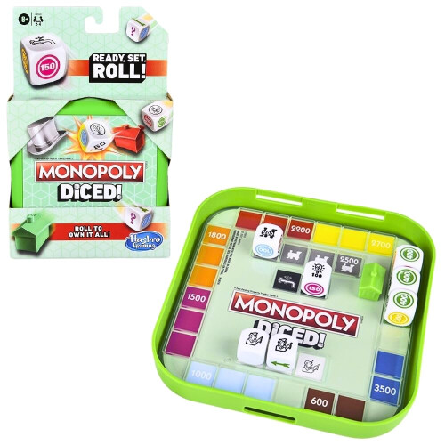 Monopoly Hasbro Gaming Monopoly Diced, Εύκολο Παιχνίδι, Γρήγορο, Φορητό Επιτραπέζιο Παιχνίδι