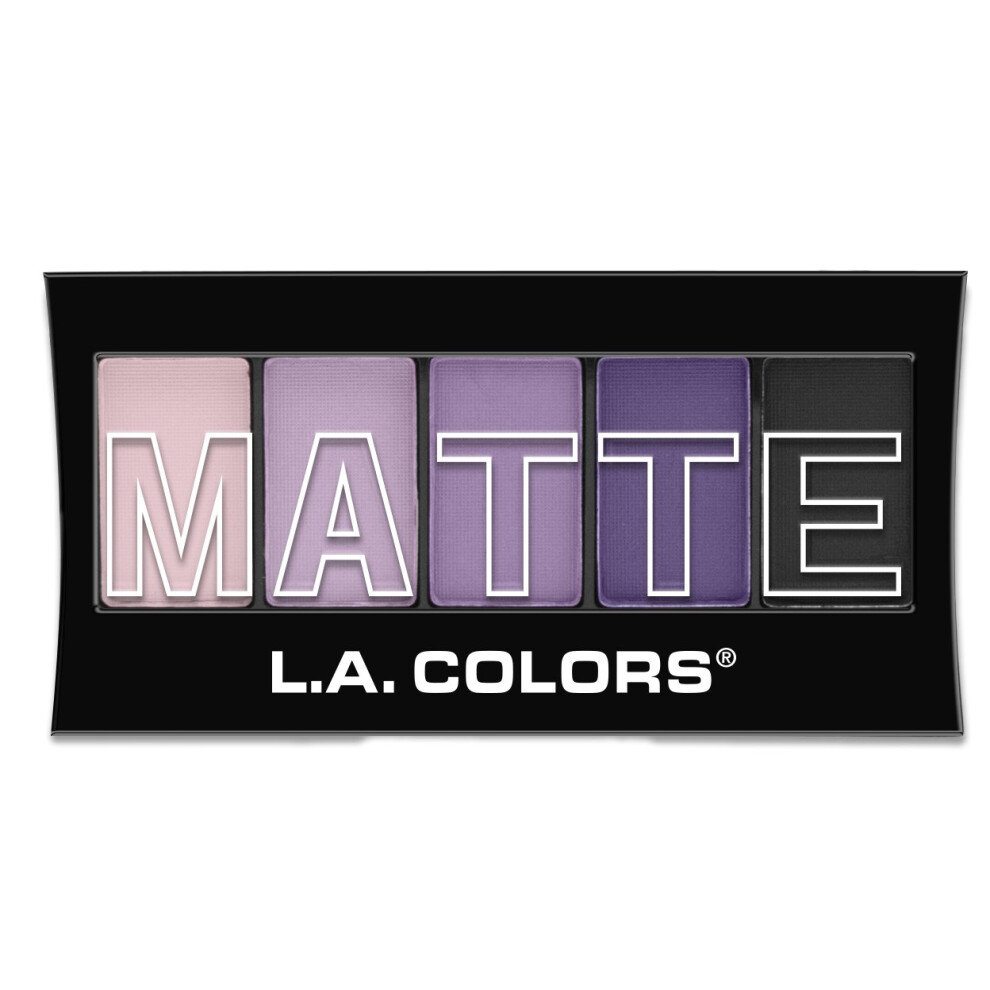 L.A. COLORS 5 Color Matte Eyeshadow Palette, Purple Cashmere CEM473