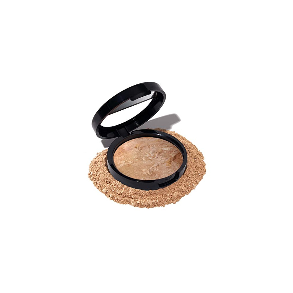 Laura Geller Beauty Award-Winning Laura Geller New York Balance-N-Brighten Color-Correcting Powder Foundation, Medium, Self-Adjusting Baked Formula With Antioxidants