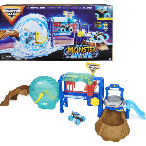 Monster Jam, Megalodon Monster Wash, Includes Color-Changing Megalodon