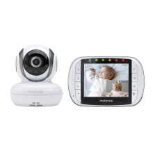 Motorola MBP36S Remote Wireless Video Babyphone mit 3,5-Zoll-Farb-LCD-Bildschirm, Remote-Kamera, Schwenk-, Neige- und Zoomfunktion
