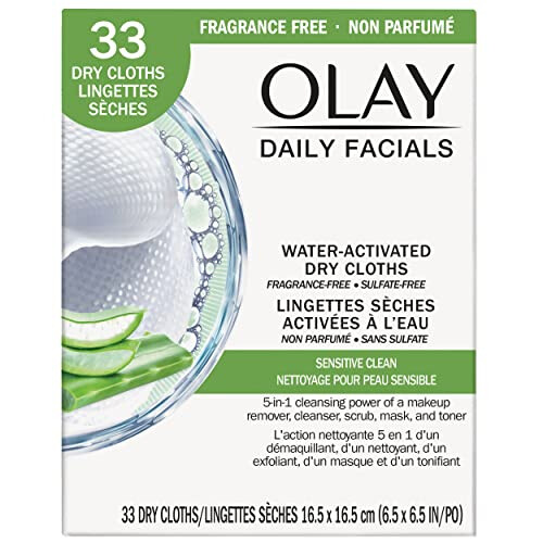 Olay Olay Toalhetes Faciais Sensíveis 4 em 1, 33 unidades (Embalagem Pode Variar)