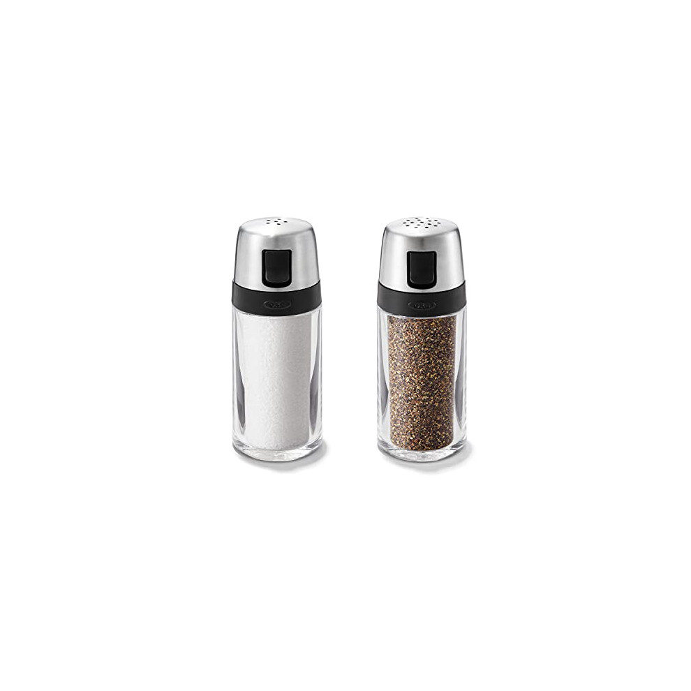 OXO Salt and Pepper Shaker Set  clear  Stainless Steel