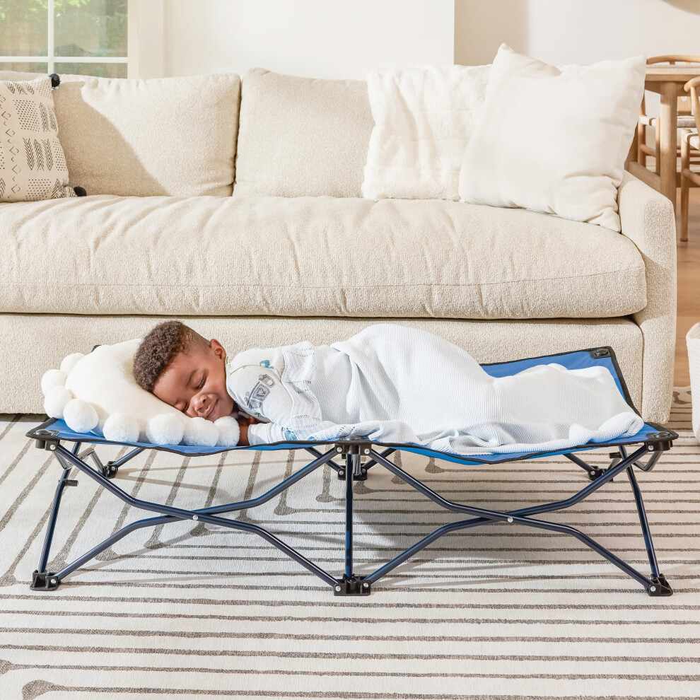Regalo My Cot Portable Toddler Bed, Includes Fitted Sheet, Royal Blue