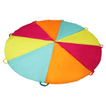 SPINFOX Spiel-Fallschirm, 1,8 m, mit 8 Griffen, mehrfarbiger Fallschirm fur Kinder, Spiel-Fallschirm fur Kinder, fur Spiele drinnen und draussen,