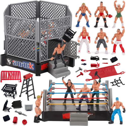 ToyVelt WWE Ring Playset με 32 φιγούρες πάλης για αγόρια 8-12, ασφαλή και ανθεκτικά παιχνίδια WWE